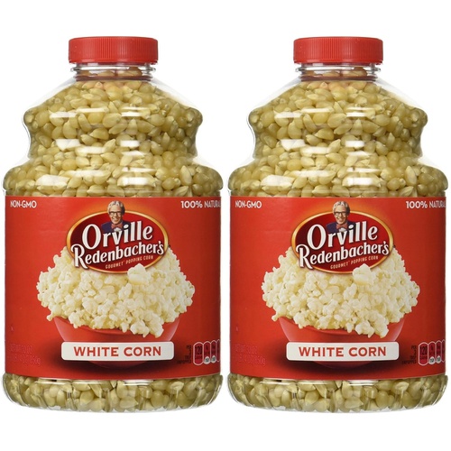  Orville Redenbachers Gourmet Popping Corn - White Corn - 100% Natural (Non-GMO) - Net Wt. 30 OZ (850 g) Each - Pack of 2