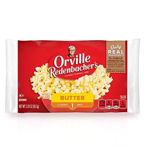 Orville Redenbachers Butter Popcorn, 3.29 Ounce Classic Bag, Pack of 36
