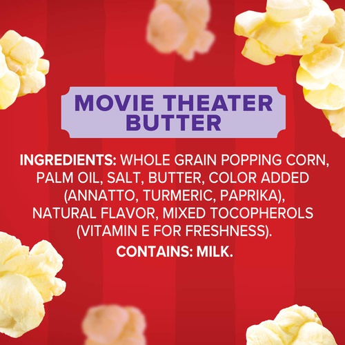  Orville Redenbachers Gourmet Popcorn Movie Theater Butter 12 Count. Mini Single
