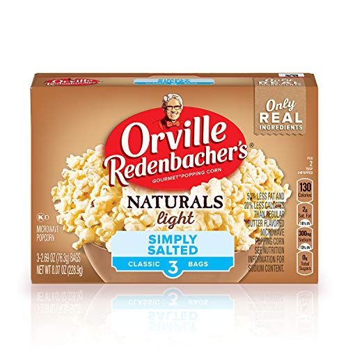  Orville Redenbachers Naturals Light Simply Salted Popcorn, Classic Bag, 3-Count