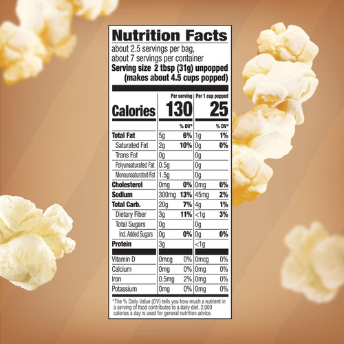  Orville Redenbachers Naturals Light Simply Salted Popcorn, Classic Bag, 3-Count