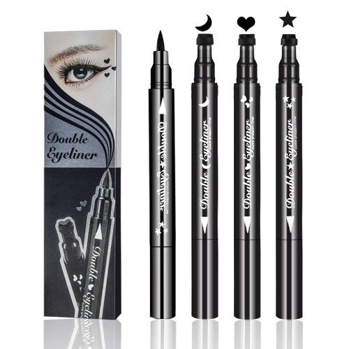  Ownest. Ownest 3 Pcs Double-sided Liquid Eyeliner Pen,with Eye Makeup Stamp Super Slim Gel Felt Tip High Black Pigment,Waterproof Smudgeproof Long Lasting Eyeliner Eye Tattoo Makeup Tool-H