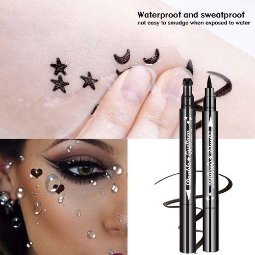  Ownest. Ownest 3 Pcs Double-sided Liquid Eyeliner Pen,with Eye Makeup Stamp Super Slim Gel Felt Tip High Black Pigment,Waterproof Smudgeproof Long Lasting Eyeliner Eye Tattoo Makeup Tool-H