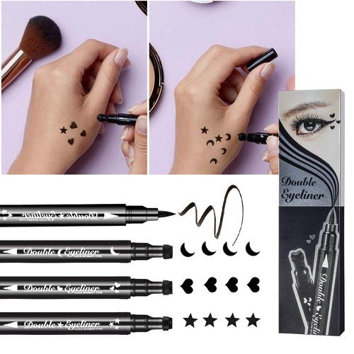  Ownest. Ownest 3 Pcs Double-sided Liquid Eyeliner Pen,with Eye Makeup Stamp Super Slim Gel Felt Tip High Black Pigment,Waterproof Smudgeproof Long Lasting Eyeliner Eye Tattoo Makeup Tool-H