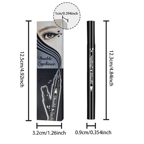  Ownest. Ownest 3 Pcs Double-sided Liquid Eyeliner Pen,with Eye Makeup Stamp Super Slim Gel Felt Tip High Black Pigment,Waterproof Smudgeproof Long Lasting Eyeliner Eye Tattoo Makeup Tool-H