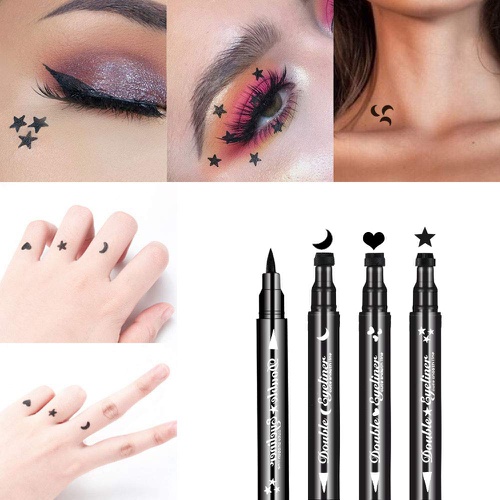  Ownest. Ownest 3 Pcs Double-sided Liquid Eyeliner Pen,with Eye Makeup Stamp Super Slim Gel Felt Tip High Black Pigment,Waterproof Smudgeproof Long Lasting Eyeliner Eye Tattoo Makeup Tool-H