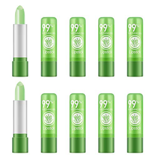  Ownest. Ownest 10 Packs Aloe Vera Lipstick, Long Lasting Nutritious Soothing Lip Balm, Lips Moisturizing Magic Temperature Color Change Lipstick, Lip Care