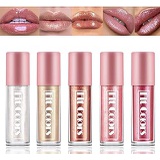 Ownest. Ownest 5 Colors Shimmer Pearl Lip Gloss,Glitter Lip Gloss Set Metallic Diamond Lip Glaze Nude Lipstick Waterproof Non-stick Cup Moisturize Lip Gloss