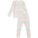 P.J. Salvage Kids Button-Up Babe Stripe Peachy Jammie Set (Toddleru002FLittle Kidsu002FBig Kids)