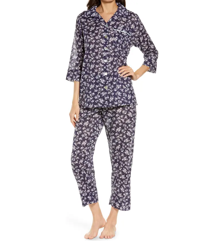 Papinelle Potager Floral Crop Pajamas_NAVY