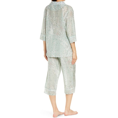  Papinelle Cherry Blossom Cotton & Silk Crop Pajamas_SAGE