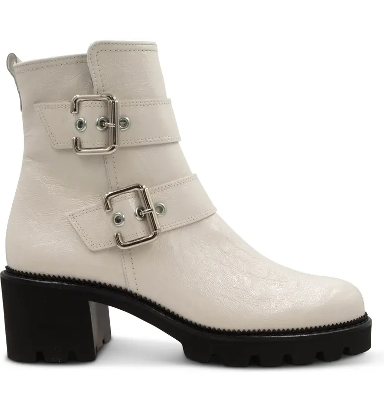  Paul Green Jake Bootie_IVORY CRINKLED PATENT