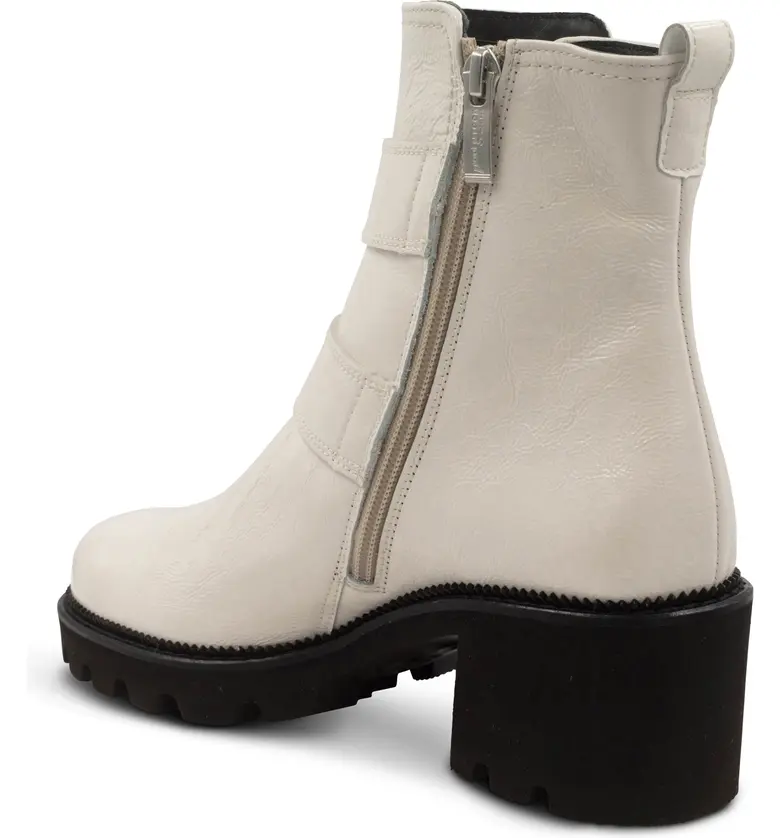  Paul Green Jake Bootie_IVORY CRINKLED PATENT