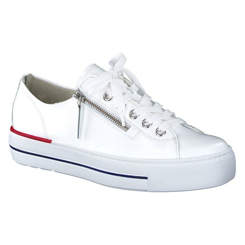  Paul Green Harper Platform Sneaker_WHITE SILVER CRINKLED PAT