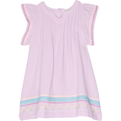  PEEK Embroidered Sleeve & Hem Dress (Toddleru002FLittle Kidsu002FBig Kids)