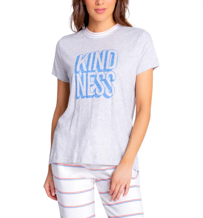 PJ Salvage Kindness Rules Graphic Lounge Tee_HEATHER GREY