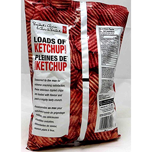  Canadian Presidents Choice Loads of Ketchup Flavour Chips [1 Large Bag]