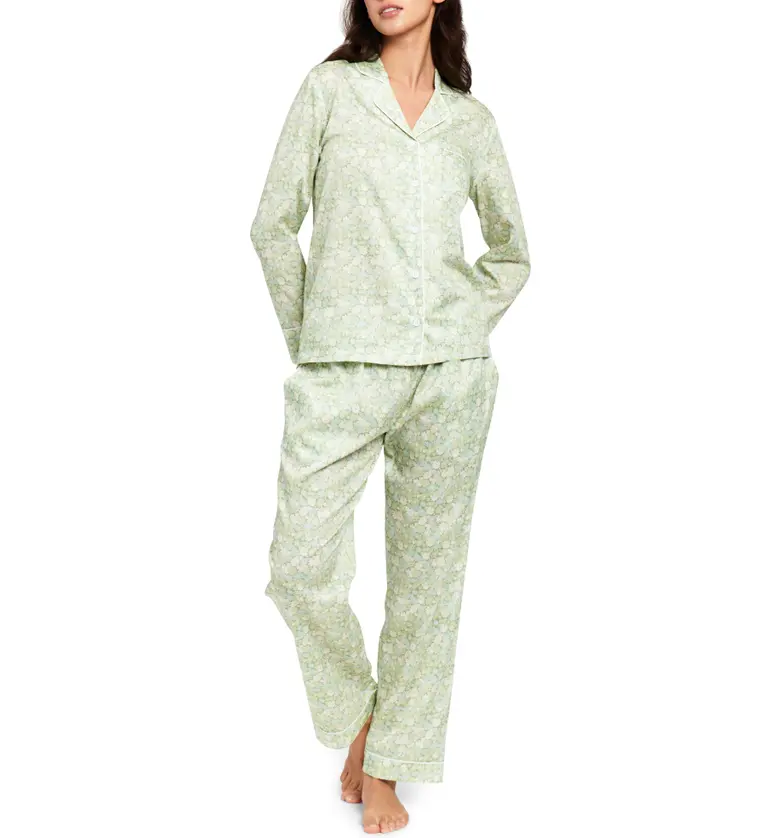 Project REM Peppermint Floral Cotton Sateen Pajamas_GREEN