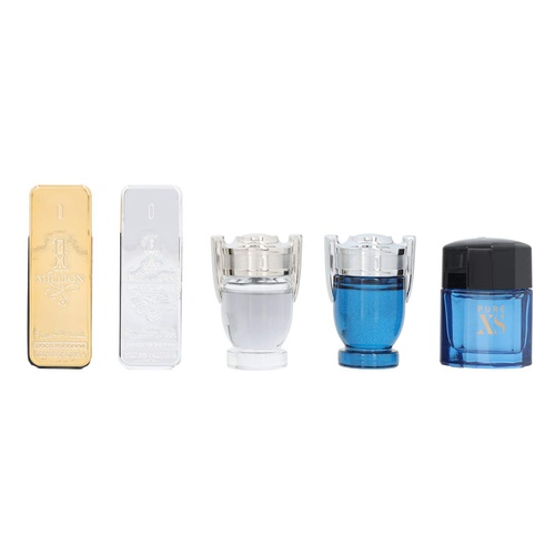  Paco Rabanne 5 Pc Mini Set, Eau De Toillete, Travel Edition For Men, 5ml.17 oz. 1 Million, 1 Million Lucky, Invictus, Invictus Legend, Pure XS