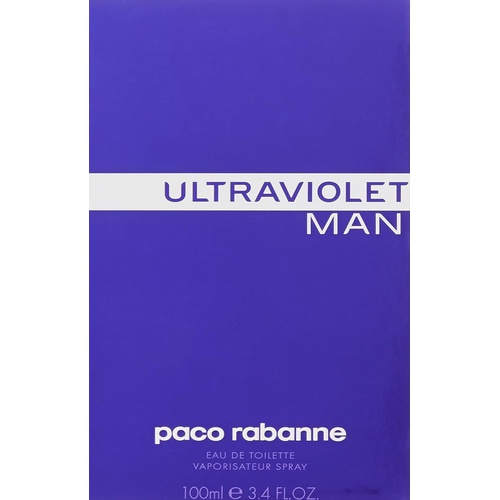  Ultraviolet By Paco Rabanne For Men. Eau De Toilette Spray 3.4 Ounces