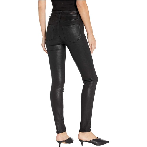  Paige Hoxton Ultra Skinny w/ Exposed Button Fly in Black Fog Luxe Coating