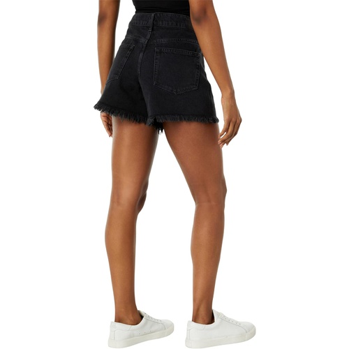  Paige Noella Cutoffs Shorts wu002F Covered Buttonfly in Black Doveu002FHeavy Fray Hem