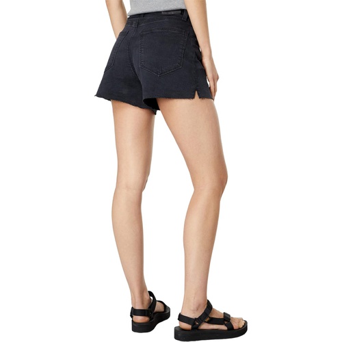  Paige Allure Shorts wu002F Raw Hem in Black Willow