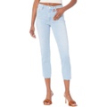 Paige Cindy Crop wu002F Raw Hem in Macaron Distressed