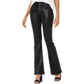 Paige High-Rise Lou Lou wu002F Exposed Buttonfly in Black Fog Luxe Coating