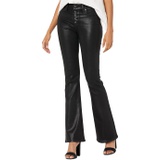 Paige High-Rise Lou Lou wu002F Exposed Buttonfly in Black Fog Luxe Coating