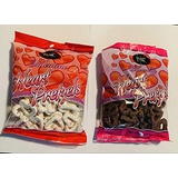 Happy Valentines Day White & Chocolate Covered Heart Shaped Valentine Gourmet Covered Pretzels by Palmer Candy Perfect for Classroom Party, Gift Giving , Wedding, Corporate, Propos