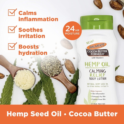  Palmers Cocoa Butter Formula Hemp Oil Calming Relief Body Lotion, 8 Ounces