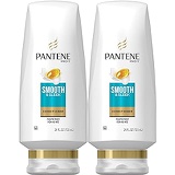 Pantene, Sulfate Free Conditioner, with Argan Oil, Pro-V Smooth and Sleek Frizz Control, 24 fl oz, Twin Pack