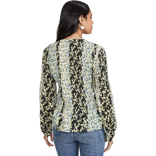  Parker Womens Dara Long Sleeve Smocked Blouse