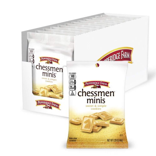  Pepperidge Farm Chessmen Mini Cookies, 2.25 Ounce Snack Packs (Pack of 8)