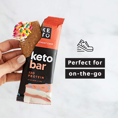  Perfect Keto Bars - The Cleanest Keto Snacks with Collagen and MCT. No Added Sugar, Keto Diet Friendly - 3g Net Carbs, 19g Fat,11g protein - Keto Diet Food Dessert (Salted Caramel,