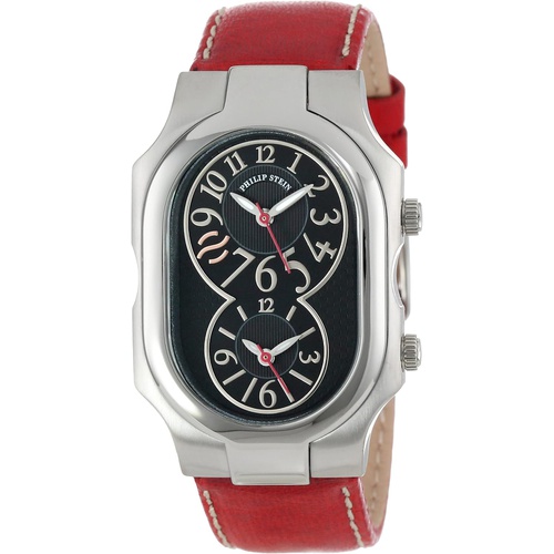  Philip Stein Unisex 2-BK-CSTR Signature Stainless Steel Watch with Leather Band