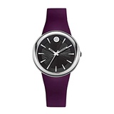 Philip Stein Analog Display Wrist Japanese Quartz Colors Small Smart Watch Purple Rubber Band Pin Buckle with Black Dial Natural Frequency Technology Provides More Energy - Model F