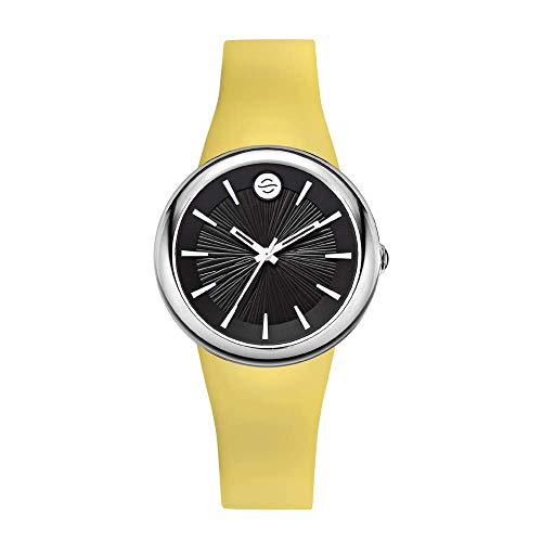  Philip Stein Analog Display Wrist Japanese Quartz Colors Small Smart Watch Yellow Silicone Band Pin Buckle with Black Dial Natural Frequency Technology Provides More Energy - Model