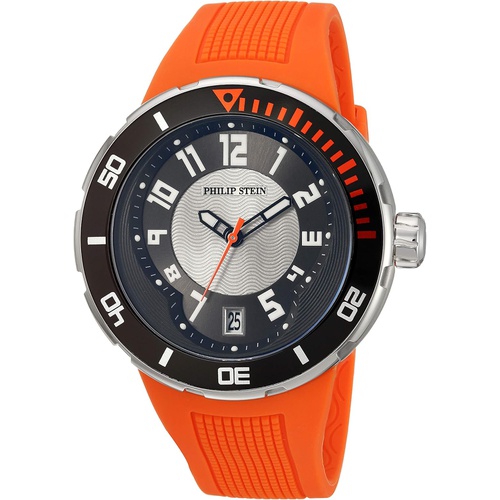  Philip Stein Mens 34-BRG-RO Extreme Orange Rubber Strap Watch