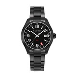 Philip Stein Analog Display Wrist Swiss Quartz Traveler Men Smart Watch Stainless Steel Clasp Chain with Black Dial Natural Frequency Technology Provides More Energy - Model 92B-GM