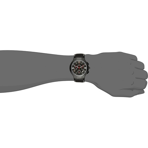  Philip Stein Black PVD chronograph on Black stitched calf strap