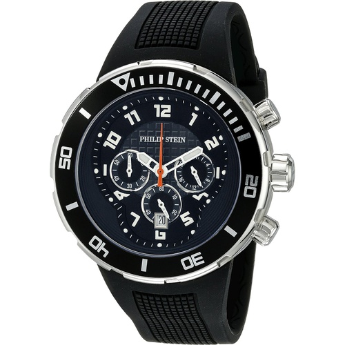  Philip Stein Mens 33-XB-RB Active Black Rubber Strap Watch