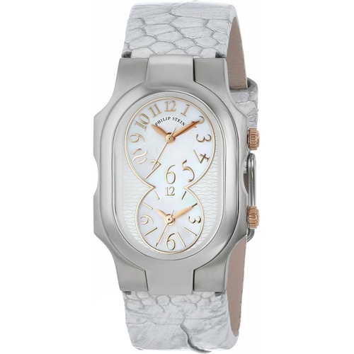  Philip Stein Womens 1-MOPRG-OMW Signature Stainless Steel Watch with Leather Band