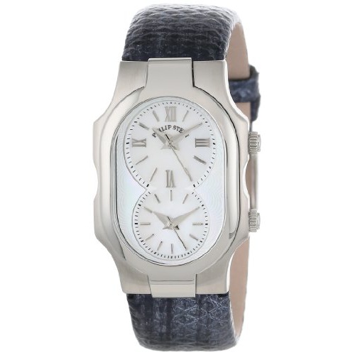  Philip Stein Womens 1-CMOP-UNM Signature Mother-of-Pearl Dial Navy Metallic Karung Strap Watch