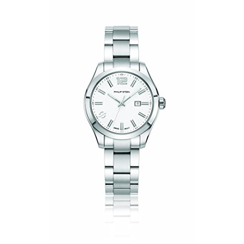  Philip Stein Womens Traveler Stainless Steel Swiss-Quartz Watch with Stainless-Steel Strap, Silver, 175.3 (Model: 91-CWSL-SS)