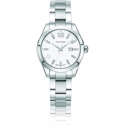  Philip Stein Womens Traveler Stainless Steel Swiss-Quartz Watch with Stainless-Steel Strap, Silver, 175.3 (Model: 91-CWSL-SS)