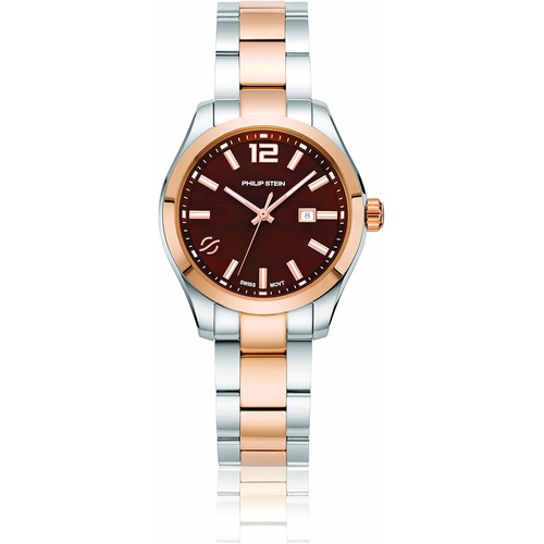  Philip Stein Womens Traveler Swiss-Quartz Watch with Two-Tone-Stainless-Steel Strap, 8 (Model: 91TRG-CCHMOP-SSTRG)