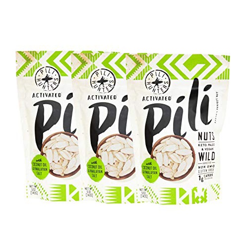  The Original Wild Sprouted Pili Nuts by Pili Hunters - Keto Snacks for Low Carb Energy with Coconut Oil and Himalayan Salt, Gluten Free & No Sugar Added Superfood AS SEEN ON SHARK