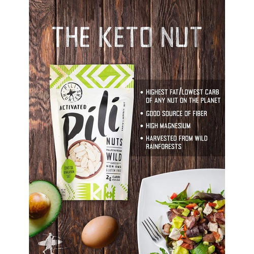  The Original Wild Sprouted Pili Nuts by Pili Hunters - Keto Snacks for Low Carb Energy with Coconut Oil and Himalayan Salt, Gluten Free & No Sugar Added Superfood AS SEEN ON SHARK
